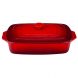 3.5qt Stoneware Covered Rectangular Casserole Cerise