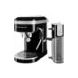Semi-Automatic Espresso Machine and Metal Automatic Milk Frother Attachment in Onyx Black